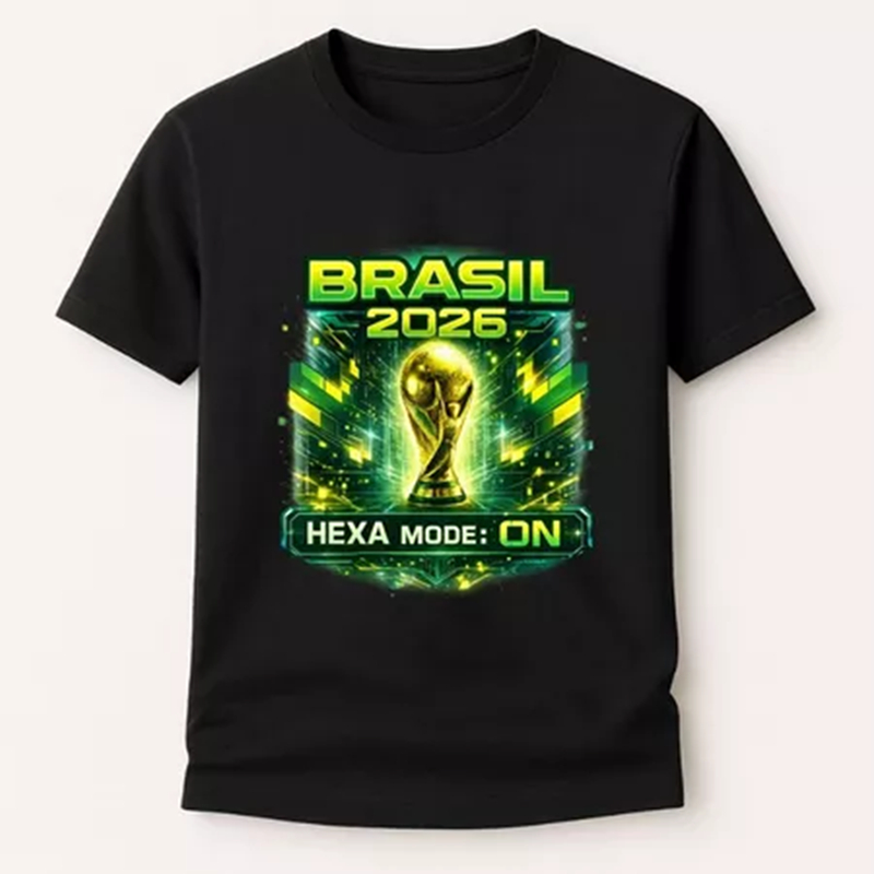 Camiseta do Brasil Copa do Mundo 2026 Unissex Masculina Feminina Moderna