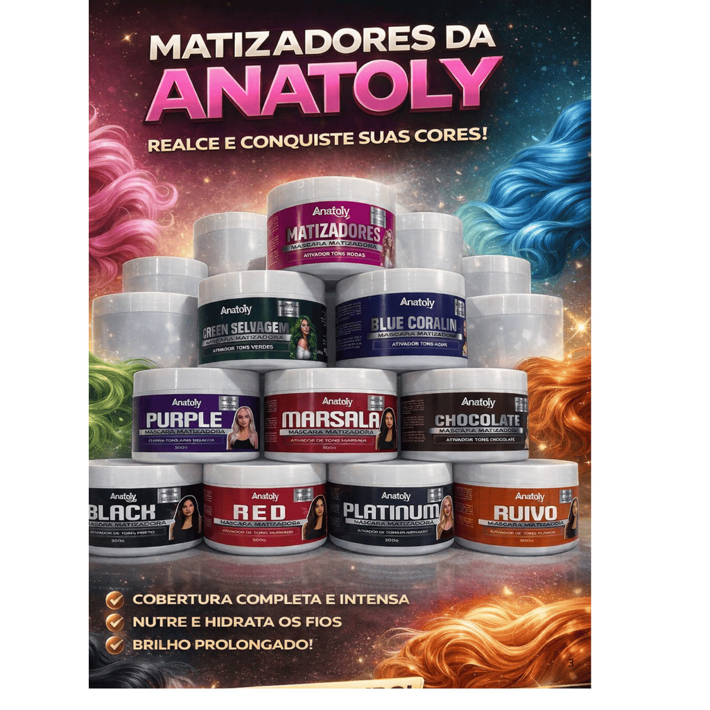 Tonalizante Efeito 100% Natural Sem Química 300GR Anatoly