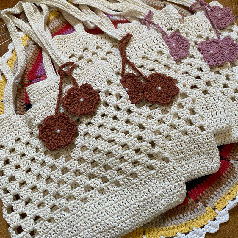 Bolsa Artesanal de Crochê Ideal para o Dia a Dia em Oferta na Shopee
