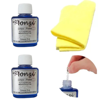 Kit 2 Monzi 35 Ml Limpa Prata 1 Flanela Magica Atacado em Oferta na Shopee