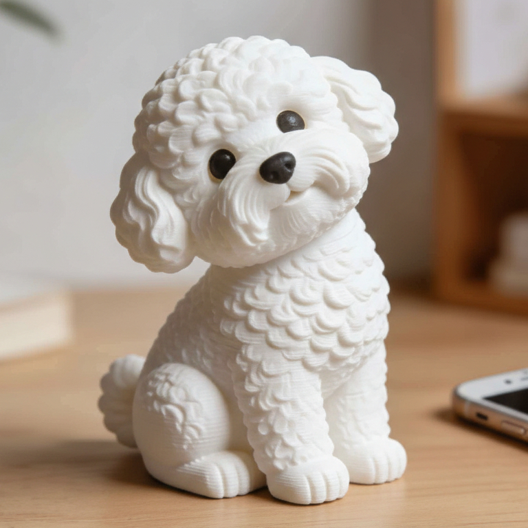 Miniatura Cachorro Poodle Pet Enfeite Presente Decorativo Prateleira Opção Nome