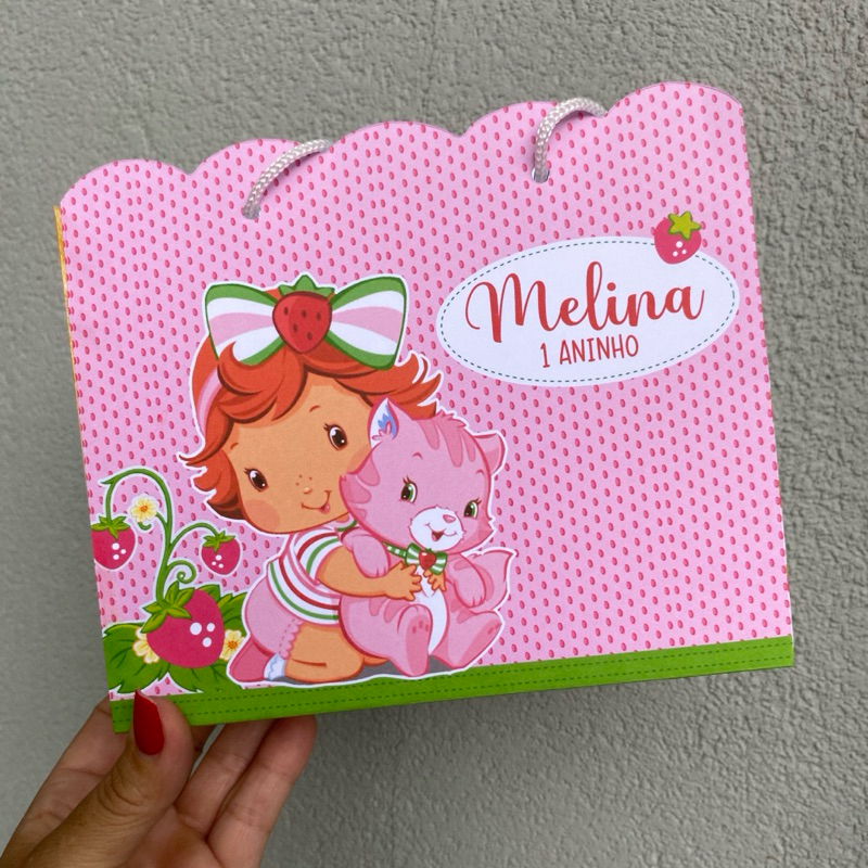 Sacolinha Aniversário Moranguinho, Decoração Moranguinho Cute, Personalizados Moranguinho