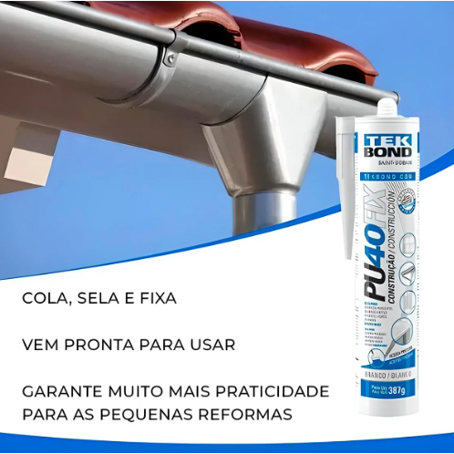 Selante Cola PU 40 Fix 387g Tek Bond Branco Cinza Preto Oferta