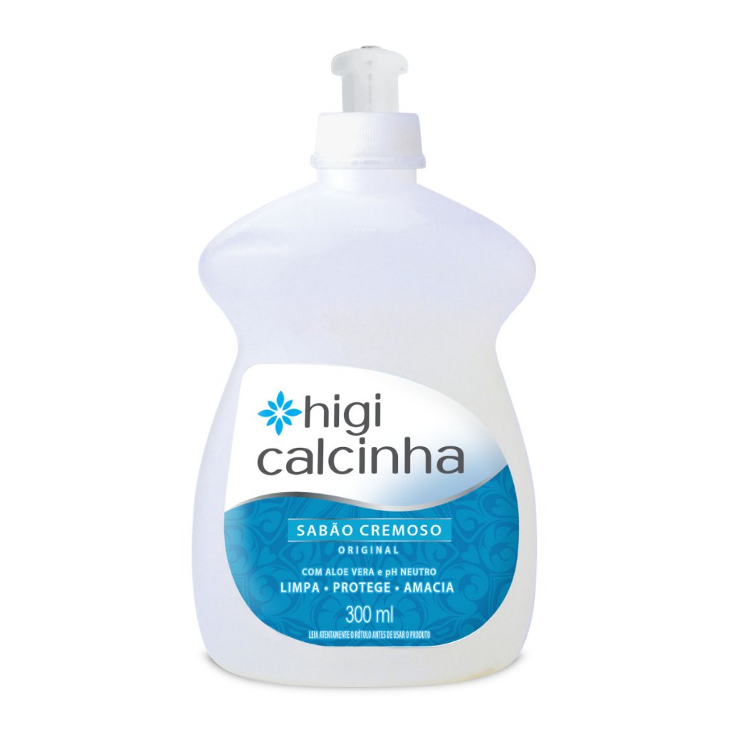 Higi Calcinha Original 300ml Sabão Cremoso Para Lavar Roupas Íntimas com pH Neutro, Aloe Vera e Branqueador Óptico