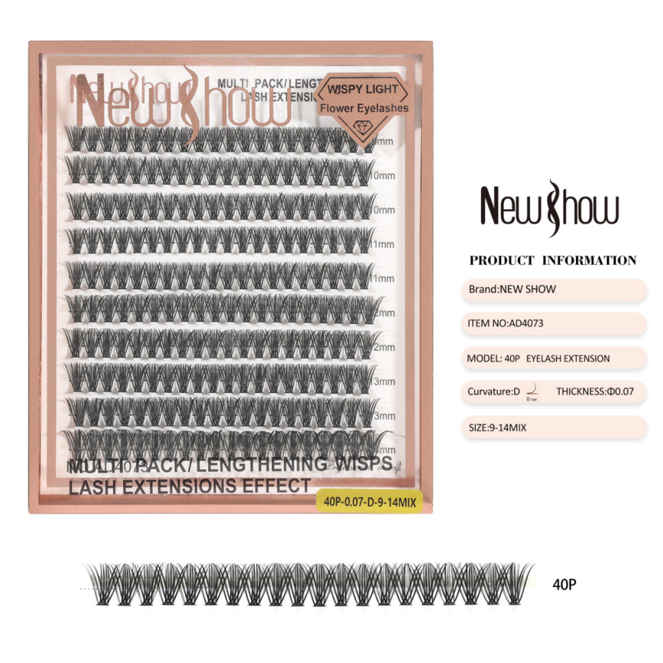 New Show Cartela De Cilios Tufo Tufinho 10P/20P/30P/40P-0.07D 9-14Mix Fácil e Rápida Aplicação para Extensão em Oferta na Shopee