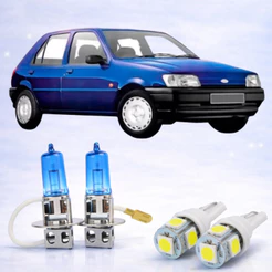 Kit Lâmpada H3 Farol de Milha + Lâmpada LED LANTERNA 12V FORD FIESTA 1993 ATÉ 1995