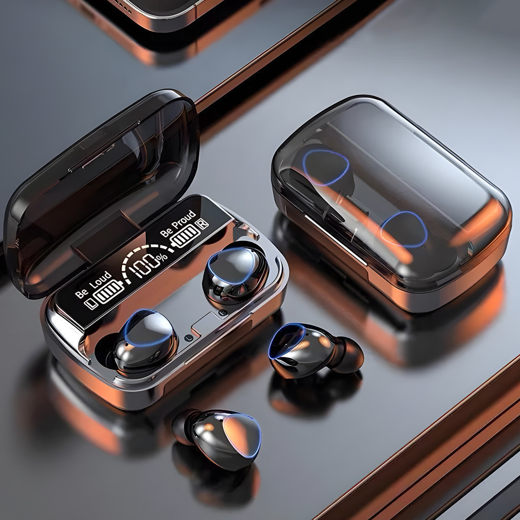 M10 Fone De Ouvido bluetooth 5.1 Com display Led Tws Touch Redução De Ruído À Prova D'água Sem Fio em Oferta na Shopee