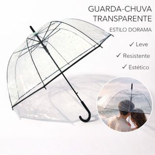 Guarda Chuva Transparente Resistente Decoração Impermeável em Oferta na Shopee