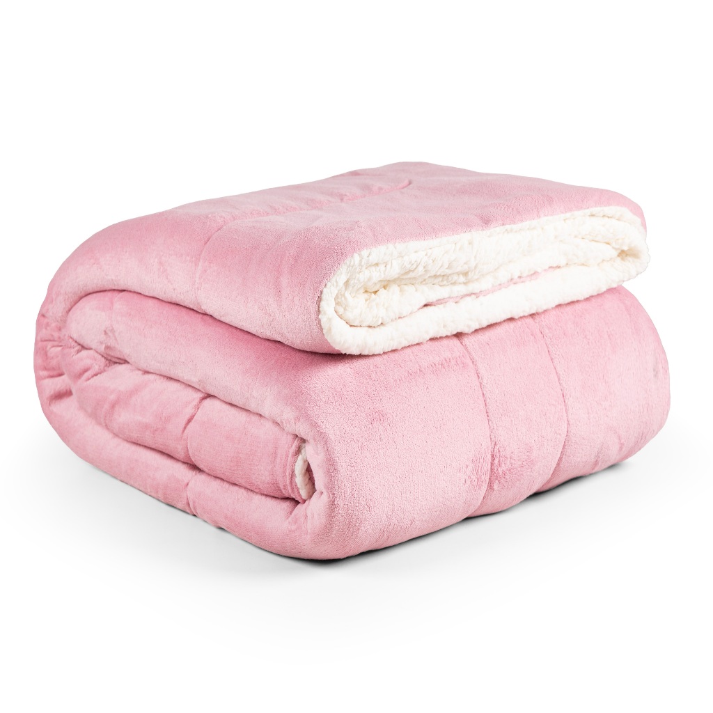 Coberdrom Edredom Pele De Carneiro Casal Queen Sherpa DuplaFace