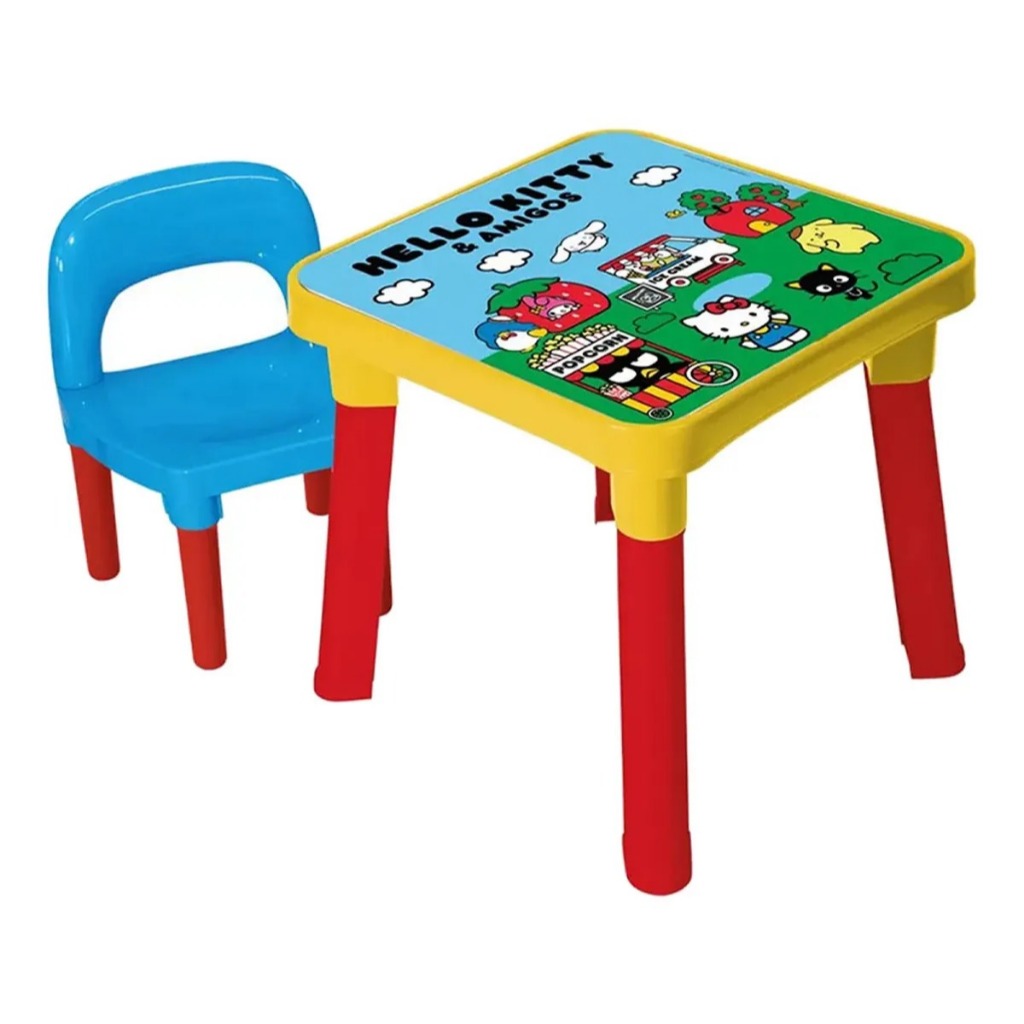 Mesinha com 1 Cadeirinha Infantil Para Atividades Hello Kitty