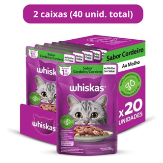 Ração Úmida Whiskas Cordeiro ao Molho para Gatos Adultos 85g - 40 Unid. em Oferta na Shopee