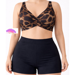 Biquíni Feminino Plus Size – Top Transpassado + Shortinho Cintura Alta | Conforto e Sustentação em Oferta na Shopee