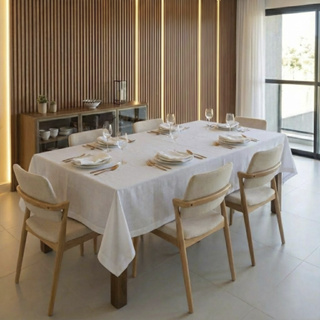 Toalha de Mesa Oxford 6 Lugares 2,00x1,40 Luxo com Bainha Decoração Mesa em Oferta na Shopee