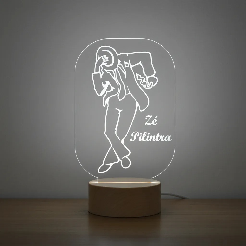 Luminária Led 3D Abajur | Ze Pilintra Umbanda Candomble Presente Criativo Decoração