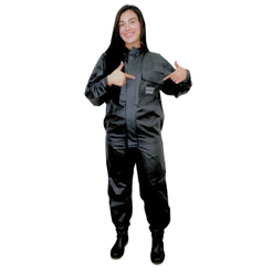 Capa de Chuva Roupa Moto Conjunto Calça Jaqueta Motoqueira Feminina em Pvc Forrada