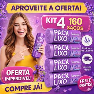Kit 4 Sacos de Lixo Perfumados Lavanda | 160 Sacos | Pia e Banheiro | 34x38cm | Neutraliza Odores em Oferta na Shopee