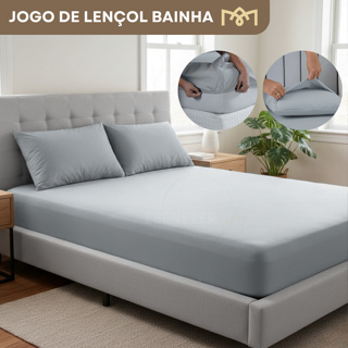 Jogo De Lençol 2 e 3 Peças Solteiro, Casal, Queen E King Toque Acetinado Suave Desing Liso Premium em Oferta na Shopee