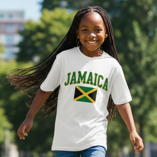 Camiseta Jamaica Infantil Estampada Camisa Casual Importada Blusa Gringa Básica Algodão País