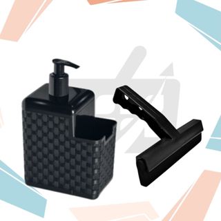 Porta Detergente Sabão Dispenser 2 em 1 Com Suporte Para Bucha Esponja e Rodo + Rodo ou Dispenser ( separados) em Oferta na Shopee