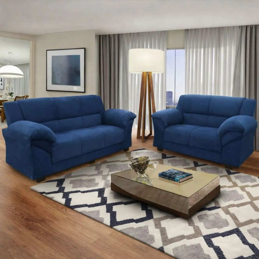 Conjunto de Sofá 3 e 2 Lugares Veludo Paris Paraná