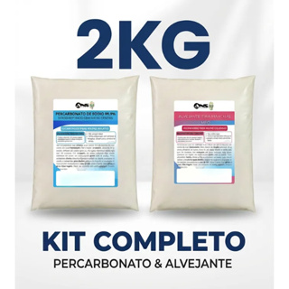 Kit 2kg Tira Manchas Poderoso — Alvejante 1kg + Percarbonato de Sódio 1kg | Remove Manchas Difíceis e Amareladas | Sem C em Oferta na Shopee
