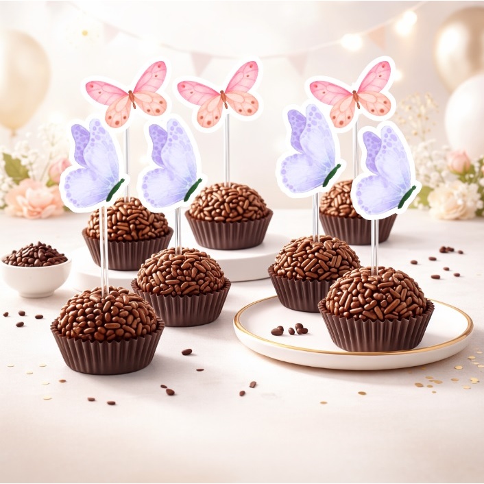 Tag para docinhos Jardim - Topper docinhos Jardim - FAZEMOS OUTROS TEMAS!