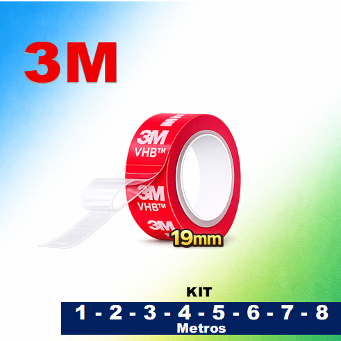 Fita Dupla Face Extra Forte 19mm da 3M Pronta Entrega Kit 1 a 8 metros em Oferta na Shopee