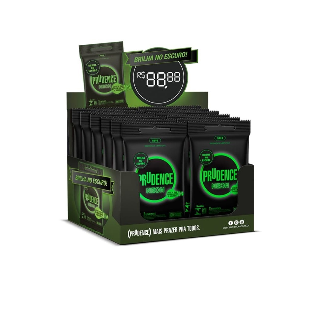 Caixa Preservativos Camisinha Prudence Neon 36un (12x3)
