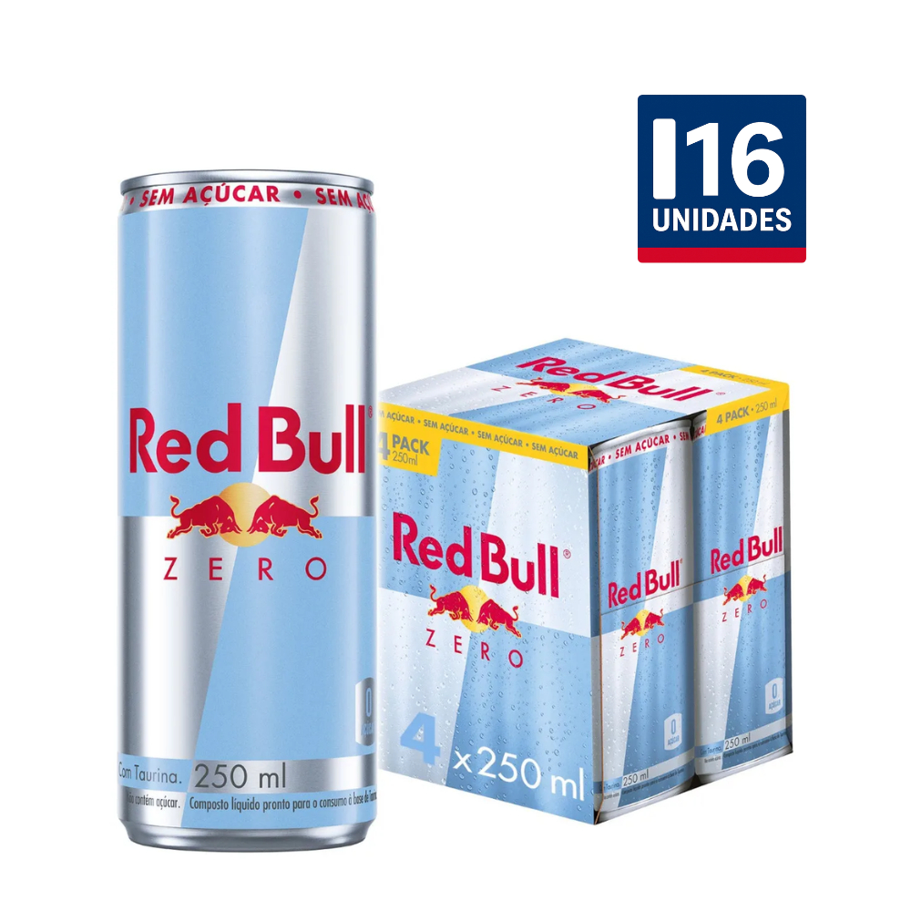 Energético Red Bull Sem Açúcar Lata 250ml - 16 Unid. em Oferta na Shopee