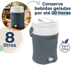 Garrafão Cooler Suqueira Térmico 8 Litros Botijão Everest Soprano