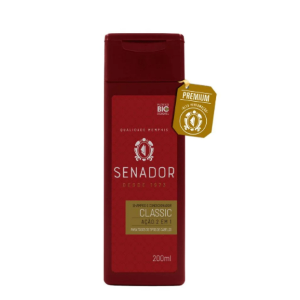 Shampoo E Condicionador 2 Em 1 Senador Classic 200ml Premium