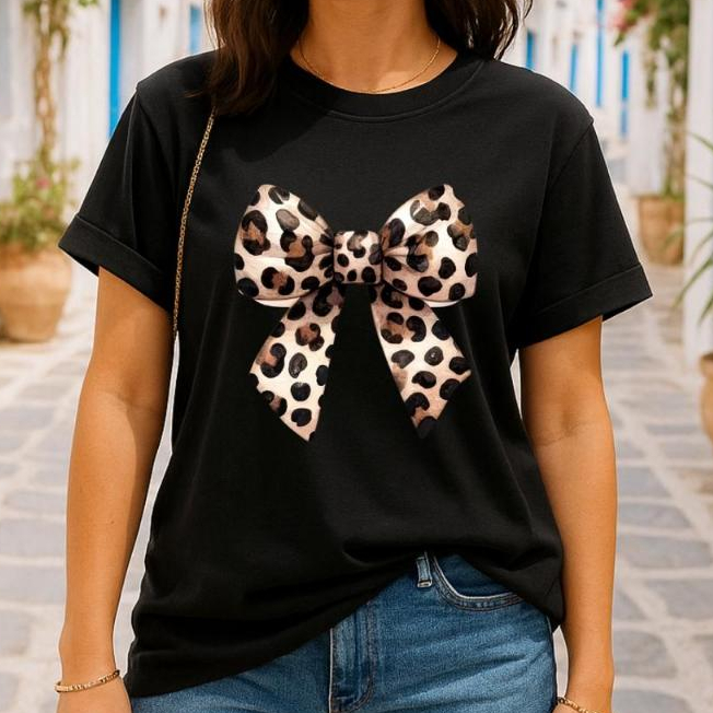 Tshirt Feminina Blusinha de Laço Super Fofa Qualidade Premium e Costura dupla - P ao Plus Size
