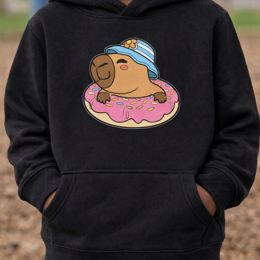 Moletom Infantil Capivara Fofa Flanelado Com Capuz Canguru Unissex Quentinho Algodão Inverno