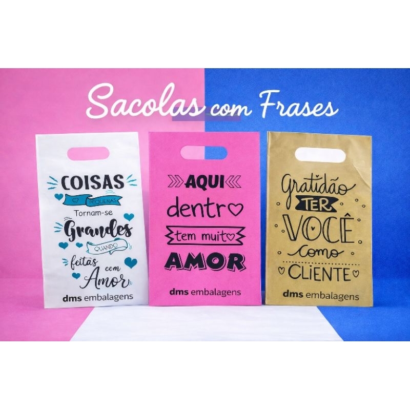 50 sacola 30x40 com frases boca de palhaço boca triste lindas frases e de natal