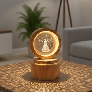 Luminária Decorativa de Cristal Nossa Senhora Aparecida Giratória Luz LED Acolhedora em Oferta na Shopee