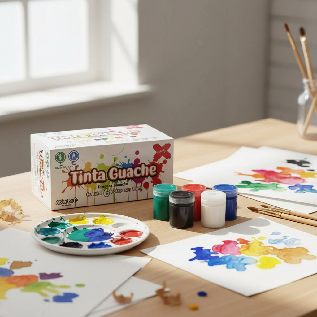 Tinta Guache 15ml Caixa com 6 Cores Make+ Escolar Atóxica em Oferta na Shopee