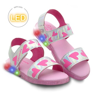 Sandália Feminina Papete Infantil Menina Com Luzes De Led Pé com Pé em Oferta na Shopee