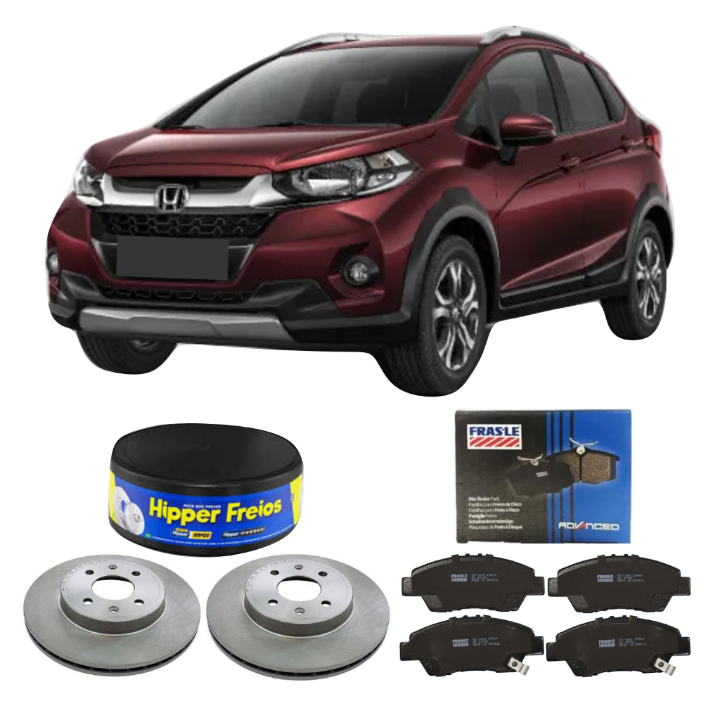 Kit Disco + Pastilha De Freio Dianteira WR-V 1.5 16V 2017 A 2020 Hipper Freios Frasle