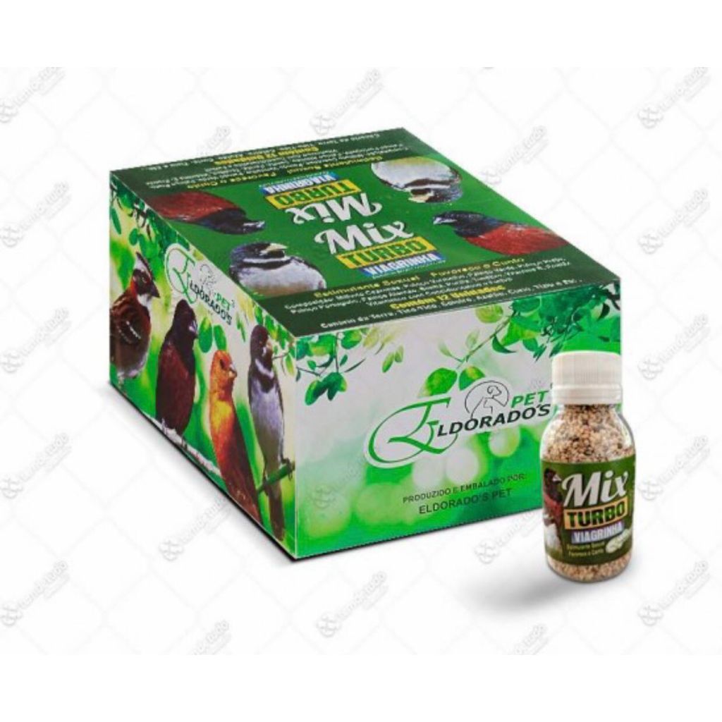 MIX TURBO VIAGRINHA 45GR ESTIMULANTE SEXUAL FERT VIT TORNEIO FIBRA CANTO FERTVIT COLEIRO PAPACAPIM MACHO FEMEA NINHO