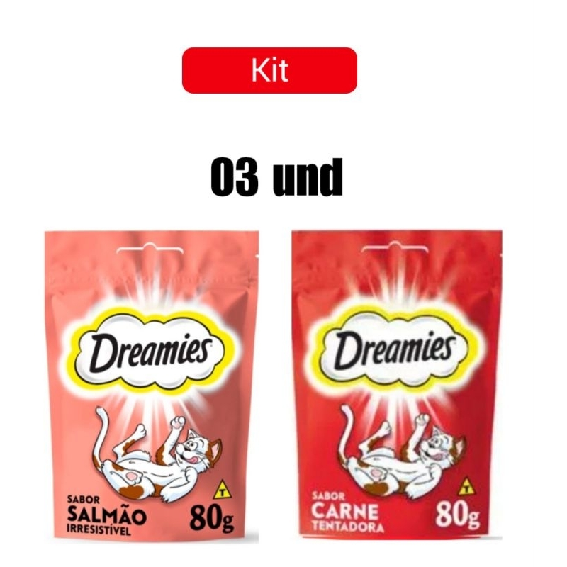 DREAMIES 80g  Petisco para gato  KIT 03 und