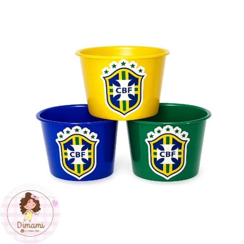 kit 10 baldinhos Brasil 2026 - kit balde 1,5 l tema- kit cinema - kit festa infantil - kit cinema