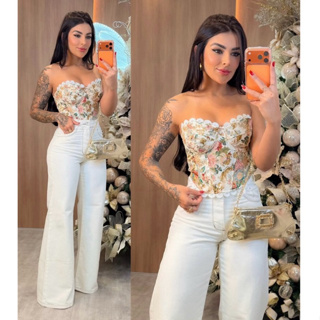 Corset Feminino Tomaea Que Caia   Floral Paisley Com Amarração Verão 2026 brazilian Casual Corelete em Oferta na Shopee