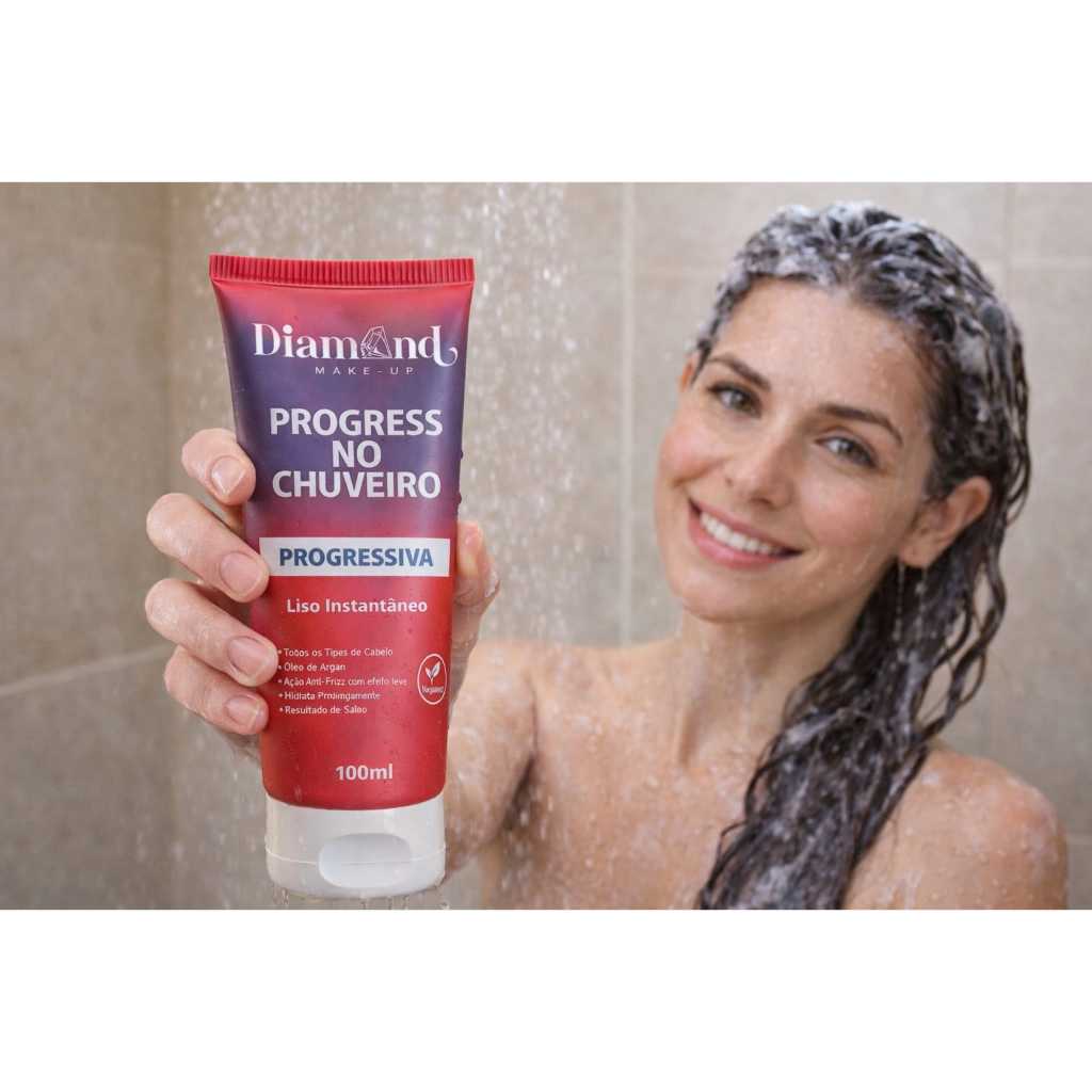 Progressiva de Chuveiro Diamante 100g | Alisamento Sem Formol | Redução de Volume | Liso Natural em Oferta na Shopee