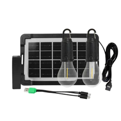 Kit LED Solar Portátil Foxlux com 2 Lâmpadas e Carregador USB — Iluminação Sustentável