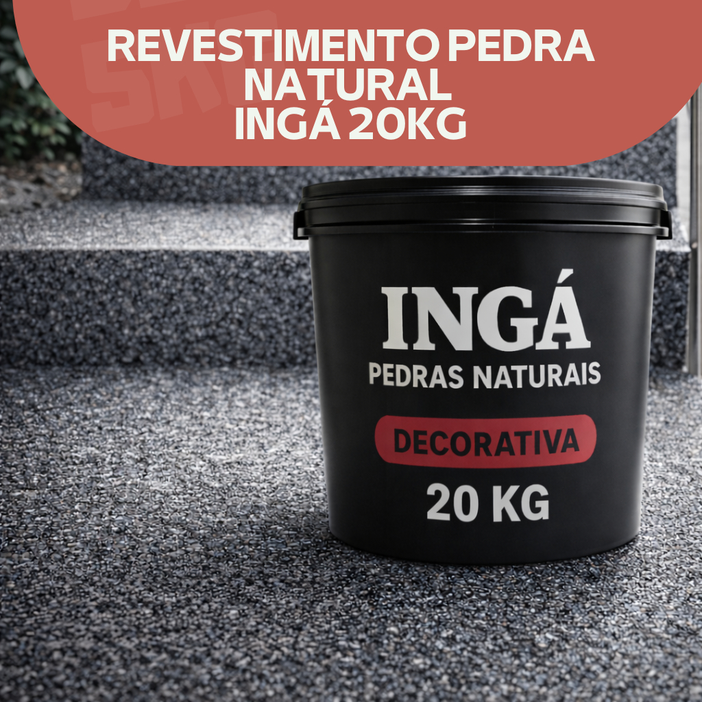 Revestimento Ingá Pedra Natural 20KG | Proteção e Design para Ambientes Internos  e Externos em Oferta na Shopee