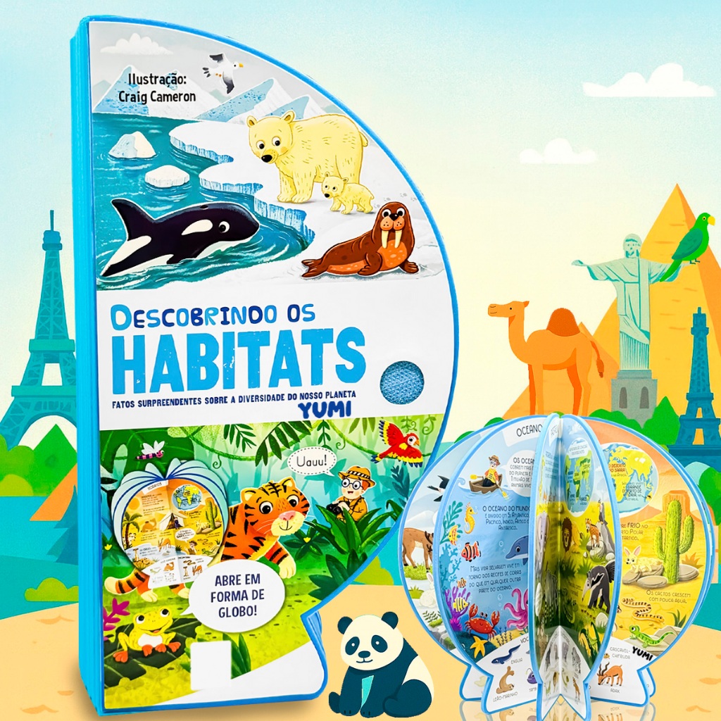 Livro Globo Premium 3D Descobrindo Os Habitats | Curiosidades E Fatos Sobre Animais Biologia Planeta Para Crianças