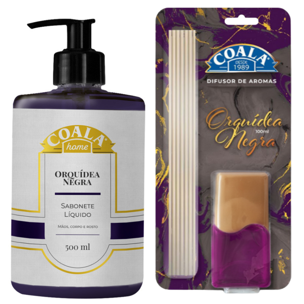 Kit Coala Orquidea Negra 2 itens Difusor e Sabonete Cheiro Lar Banheiro Casa