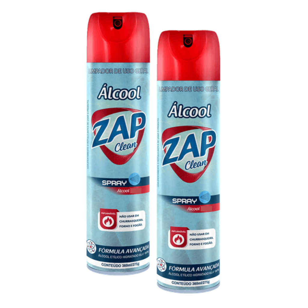 Alcool Aerossol 360ml 54º Zap Clean em Oferta na Shopee