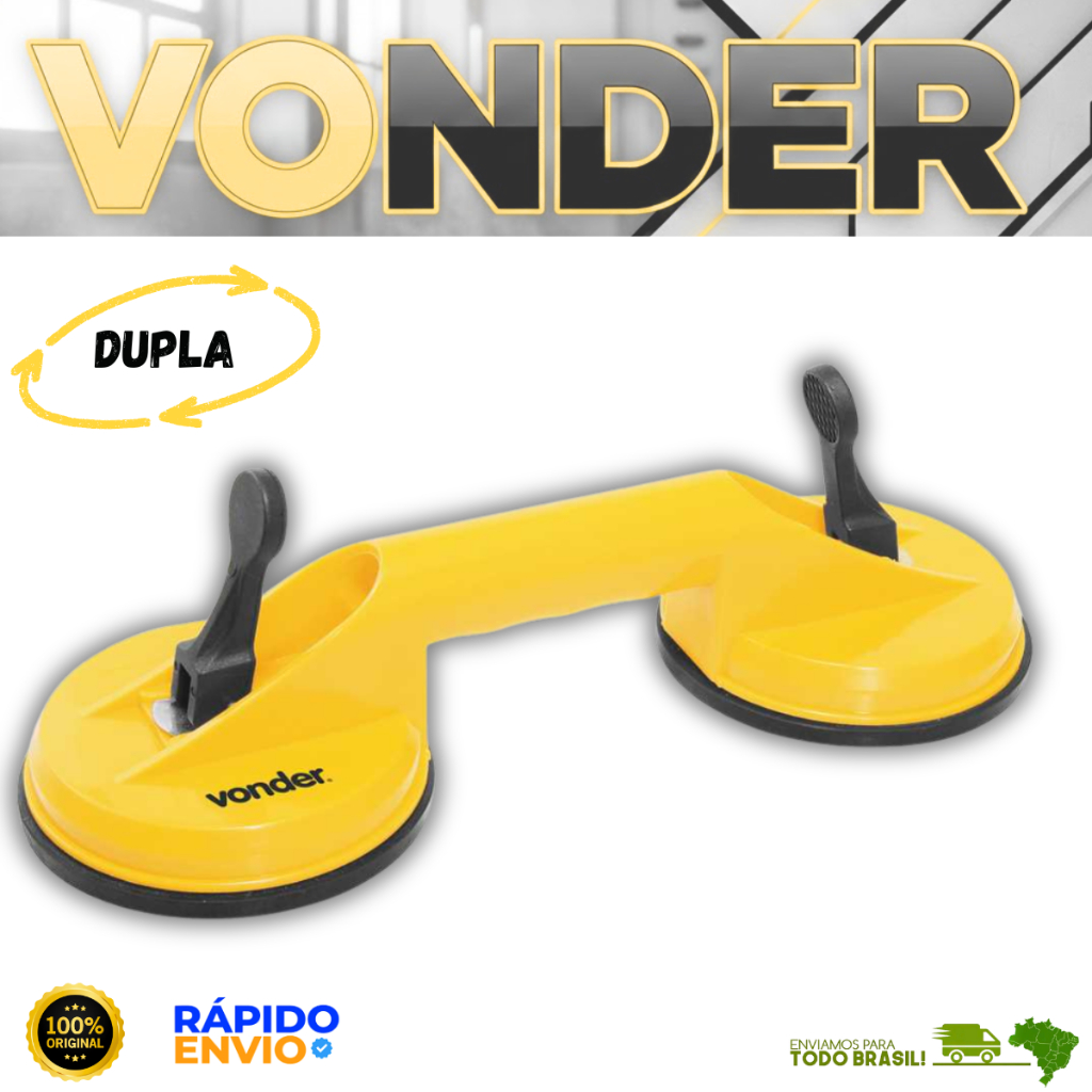 Ventosa Dupla Vonder Para Vidros Espelhos Cerâmicas Superfícies Lisas Resistente Oferta Premium Top