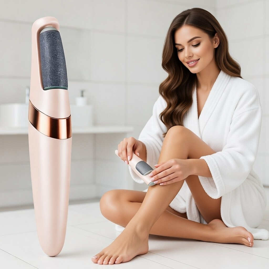 Lixador de Pé Elétrico Esfoliador Tira Calos Pedicure Portátil Recarregável